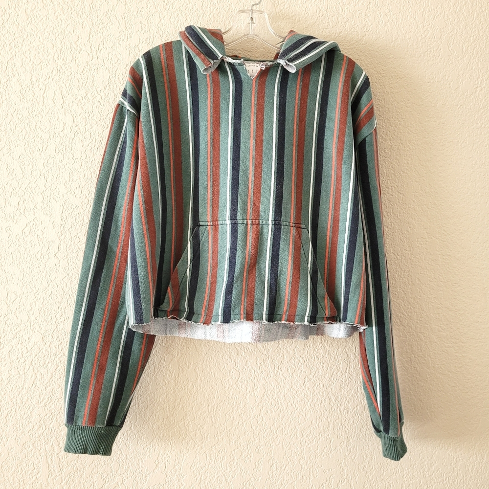 Urban Outfitters Striped Hoodie - Green, Red, Blue